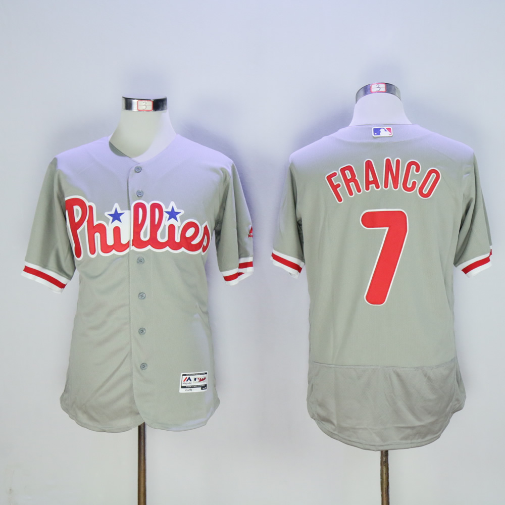 Men Philadelphia Phillies #7 Franco Grey MLB Jerseys